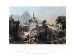 'The Imperial Travelling Palace at the Hoo-Kew-Shan', China, c1840.Artist: J Sands