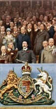King George V at the Cup Final, Wembley, April 23rd, 1927, (c1935). Artist: Unknown
