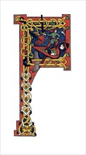 Initial letter 'F', 12th century, (1843).Artist: Henry Shaw