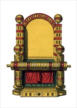 Throne of state, 9th century, (1843).Artist: Henry Shaw