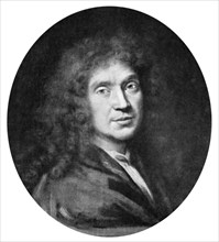 Moliere, French theatre writer, director and actor, 17th century.Artist: Pierre Mignard
