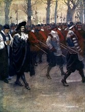 'Charles the King walked for the last time through the streets of London', 1649, (1905).Artist: A S Forrest