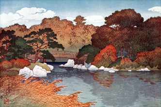 'Autumn in Hundred Flower Garden at Muko-Jima', c1900-1950.Artist: Yoshida Hiroshi