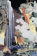 'Ono Waterfall Along the Kisokaido', c1780-1849. Artist: Hokusai