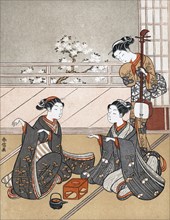 'Girls Playing the Game of Ken', c1745-1770.Artist: Suzuki Harunobu
