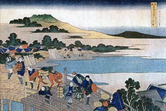 'Fukui Bridge, Province of Echizen', c1785-1849.Artist: Hokusai