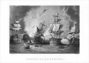 The naval Battle of Navarino, 20th October 1827, (1893).Artist: J Godfrey