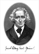 Jakob Ludwig Karl Grimm, German author, philologist and mythologist, 1887. Artist: Unknown