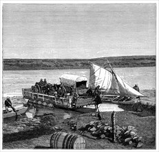 A ferry on the Vaal River, Transvaal, South Africa, c1890. Artist: Unknown