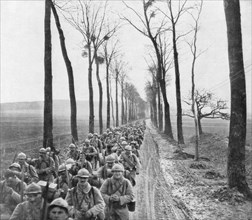 A regiment of French infantry going to the front, France, 30 March 1918. Artist: Unknown
