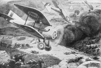 Air cavalry, attacking the infantry, 1918, (1926). Artist: Maurice Busset