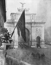 US 1st Army passing through the Victory Arch, Madison Square, New York, USA, 10 September 1919. Artist: Unknown