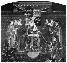 Henry VI presenting a sword to John Talbot, Earl of Salisbury, c1445, (1910). Artist: Unknown