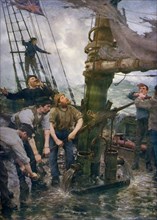 'All Hands to the Pumps', 1888-1889, (1912).Artist: Henry Scott Tuke