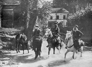 Sudanese cavalry, France, 1915. Artist: Unknown