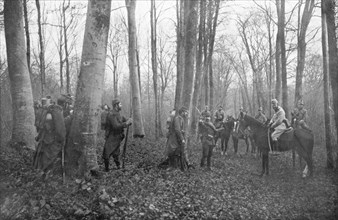 French patrols in the Forest of Argonne, France, 1915. Artist: Unknown