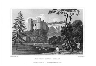 Farnham Castle, Surrey, 1830.Artist: WJ Cooke