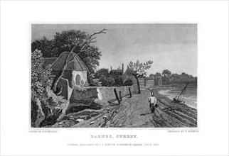 Barnes, Surrey, 1830.Artist: R Winkles