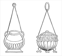 Hanging lamps, 9th century, (1870). Artist: Unknown