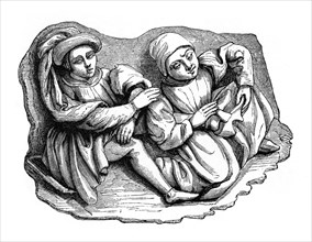 Carved wood relief, 15th century, (1870). Artist: Unknown