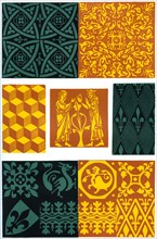 Paving tiles of the 14th and 15th century, (1870).Artist: Franz Kellerhoven