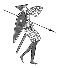 A lancer of William's army, Bayeux Tapestry, c1070s, (1870). Artist: Unknown