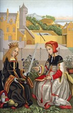 'St Catherine and St Agnes', 15th century, (1870). Artist: Franz Kellerhoven