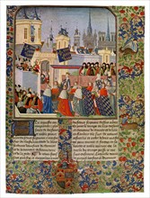 'The Entry of Queen Isabella into Paris', c1385 (15th Century).Artist: Master of the Harley Froissart