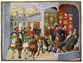 'King Henry VI of France Receives the English Envoys', 15th Century.Artist: Master of the Harley Froissart