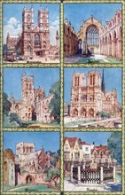 Venues of coronations at various periods before and since Edward the Confessor, 1937.Artist: Henry Charles Brewer