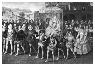 Procession of Queen Elizabeth I to Blackfriars, London, 16 June 1600, (1896).Artist: Marcus Gheeraerts, the Younger
