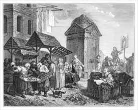 The Market At Maubert, (1885).Artist: Jeaurat