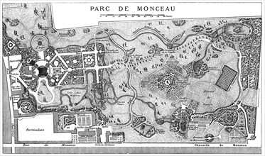 Plan Of Monceau Park, Paris, 1778, (1885). Artist: Unknown