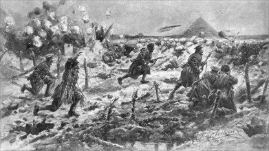 A British attack using the bayonet and grenade, Neuve-Chapelle, France, 10 March 1915, (1926).Artist: Frederic Villiers