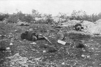 German dead, Second Battle of Champagne, France, September 25-November 6 1915. Artist: Unknown