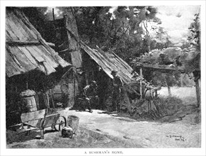 A Bushman's Home, Australia, 1886.Artist: William Thomas Smedley