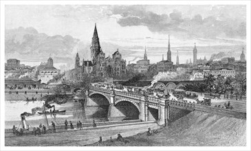 Princes Bridge, Melbourne, Victoria, Australia, 1886. Artist: Unknown