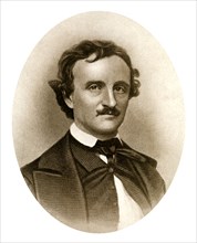 Edgar Allan Poe, American poet, short story writer, editor and critic, (1909). Artist: Unknown