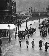 King George V's funeral procession forming at Westminster Hall, London, 1936. Artist: Unknown