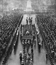 George V's funeral cortege on the Horse Guards' Parade, London, 28 January 1936. Artist: Unknown