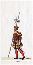 Guard, costume design for Shakespeare's play, Henry VIII, 19th century. Artist: Unknown