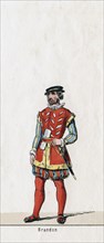 Brandon, costume design for Shakespeare's play, Henry VIII, 19th century. Artist: Unknown