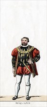 Duke of Suffolk, costume design for Shakespeare's play, Henry VIII, 19th century. Artist: Unknown