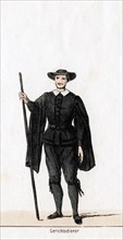 Court usher, costume design for Shakespeare's play, Henry VIII, 19th century. Artist: Unknown