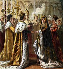 The marriage of Henry VII, 1486, (c1850). Artist: Unknown