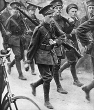 The Prince of Wales marching with the Oxford University Officers Training Corps, c1910. Artist: Unknown