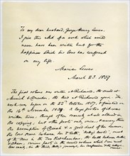 Original manuscript of Adam Bede, 23rd March 1859.Artist: George Eliot