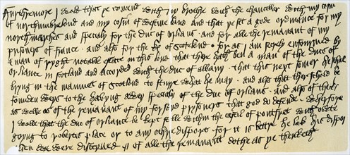 Portion of a letter from Henry V, c1419.Artist: Henry V