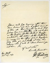 Letter from Henry Fielding to Hutton Perkins, 25th November 1750.Artist: Henry Fielding
