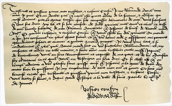 Letter from Edward IV to Francis II, Duke of Brittany, 9th January 1471.Artist: Edward IV, King of England